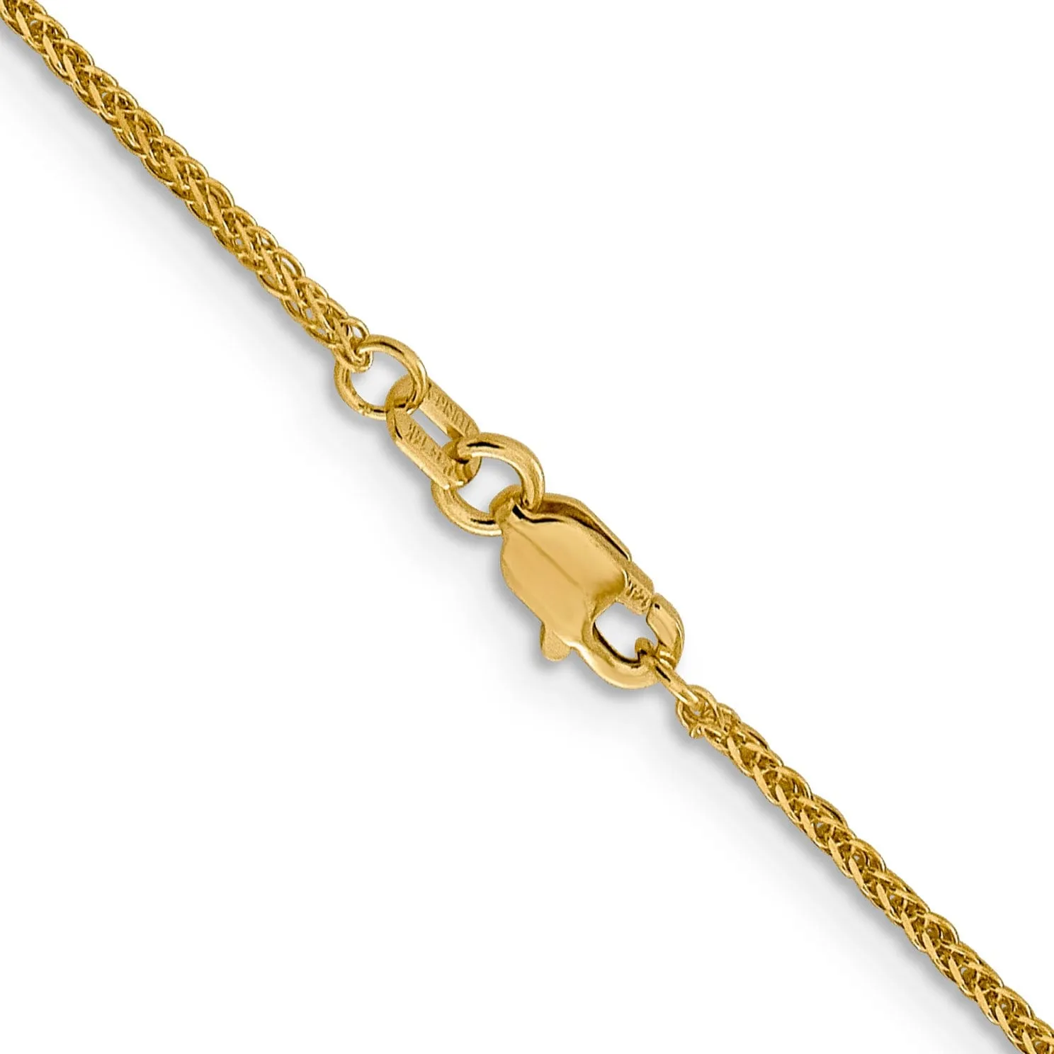 Leslie 14k Yellow Gold 1 mm Quadra Wheat Chain
