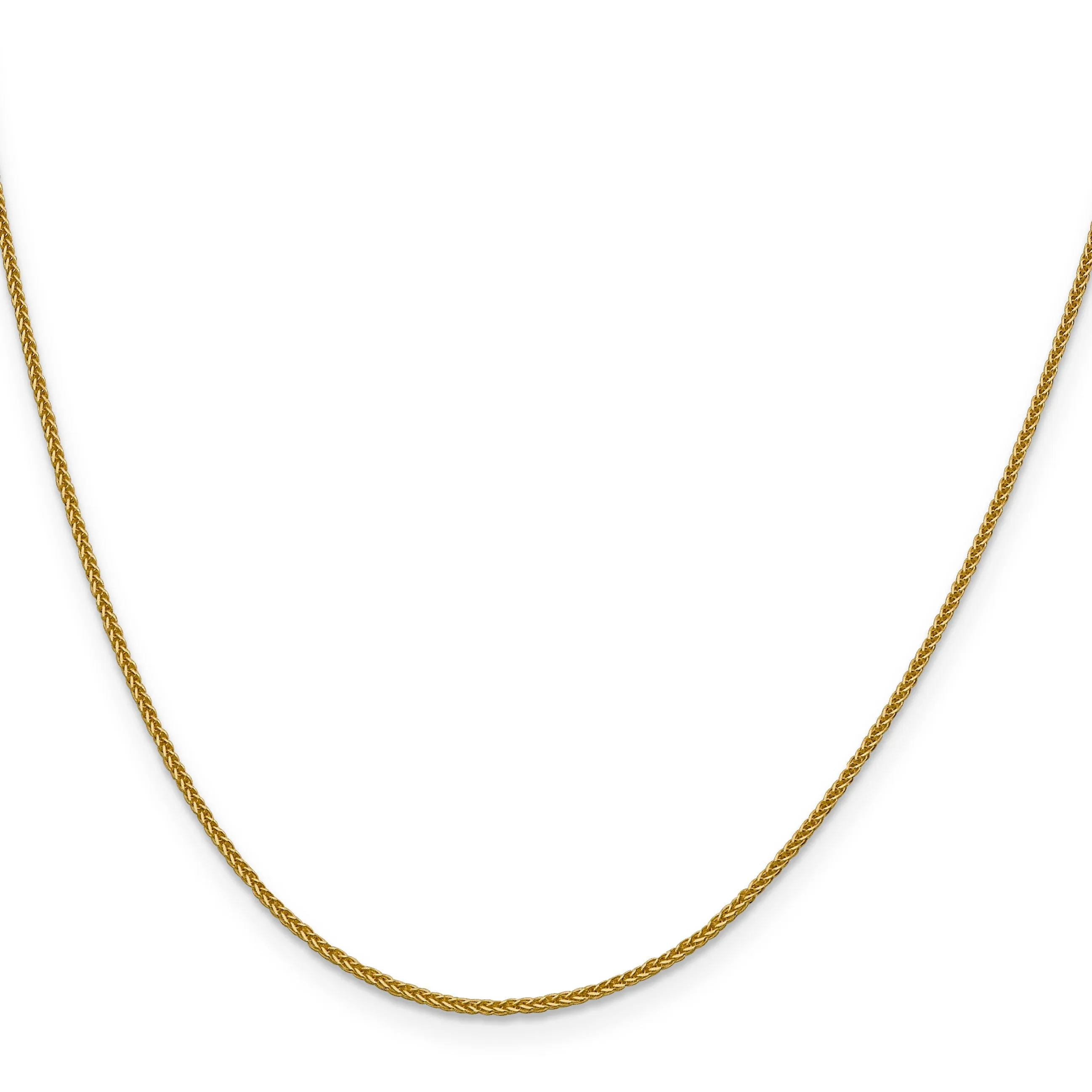 Leslie 14k Yellow Gold 1 mm Quadra Wheat Chain