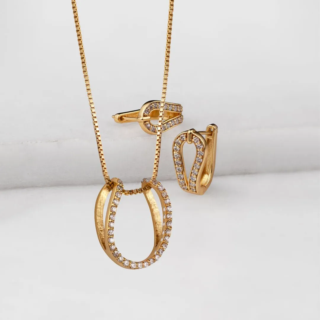 Levade - Moissanite Clear Stone 14K Gold vermeil Horseshoe Earring