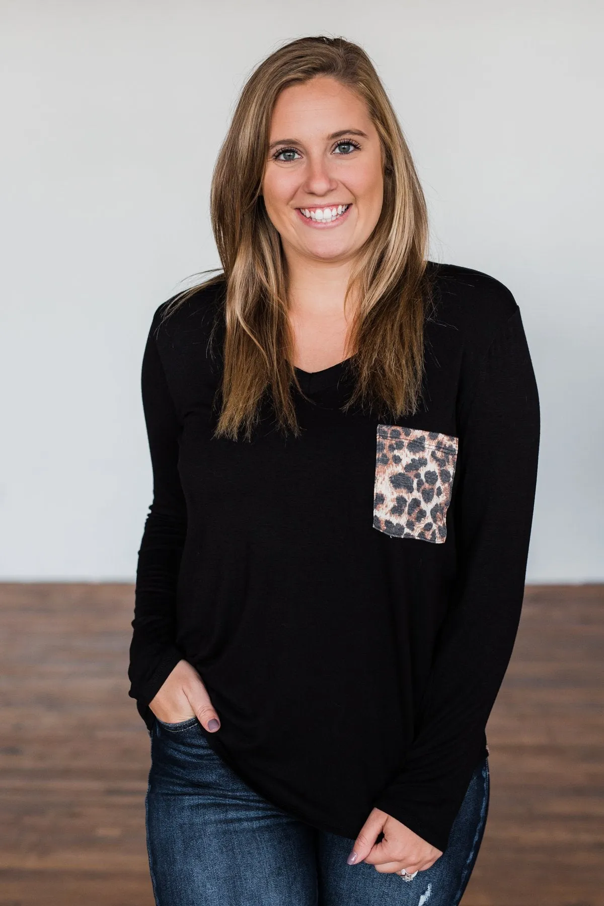 Life In The Wild Long Sleeve Top- Black