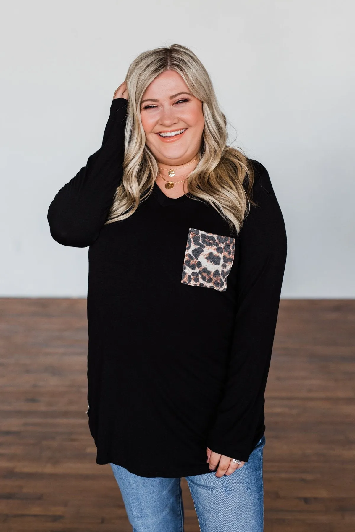 Life In The Wild Long Sleeve Top- Black