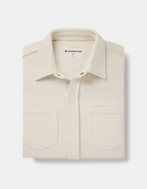 Looped Terry Button Up - Ecru