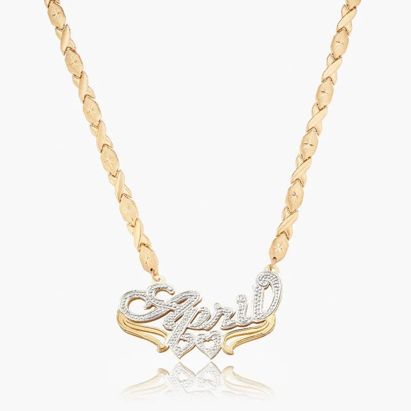 Luxurious Two Tone Name Necklace With Chain Varieties