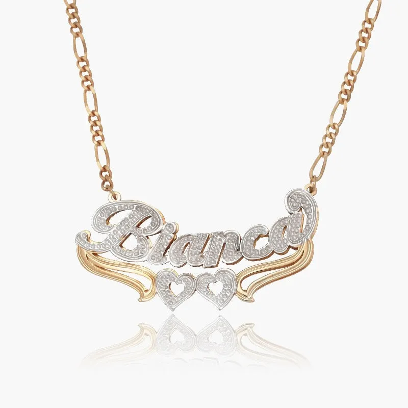 Luxurious Two Tone Name Necklace With Chain Varieties