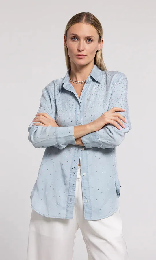 Marcello crystal denim shirt
