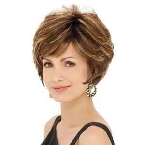 Martha | Brown Short Pixie Cut Straight Synthetic Hair Wig With Bangs
