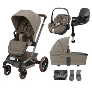 MAXI COSI Fame Pushchair Pebble 360 PRO2 Travel System - Twillic Truffle (Brown Wheels)