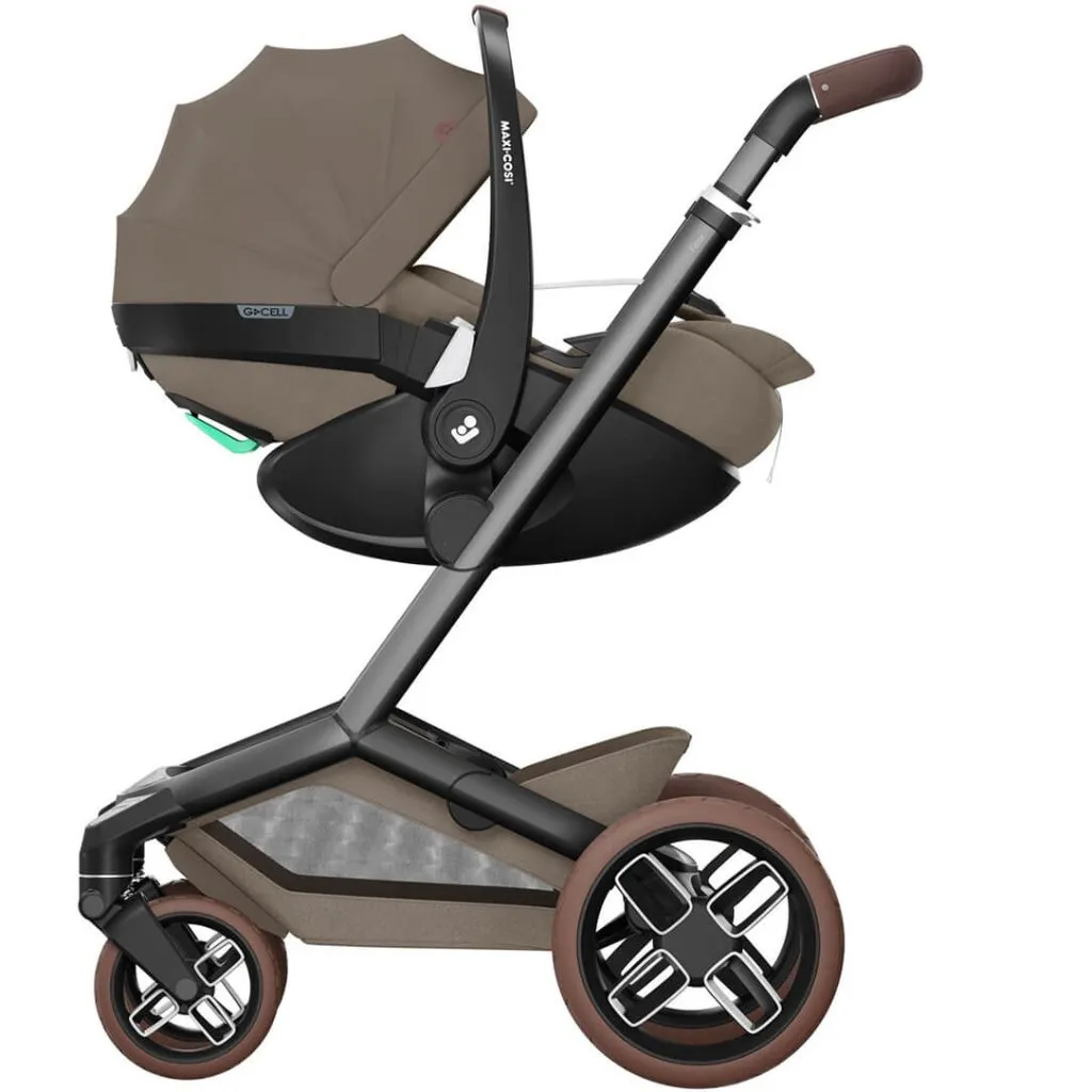 MAXI COSI Fame Pushchair Pebble 360 PRO2 Travel System - Twillic Truffle (Brown Wheels)