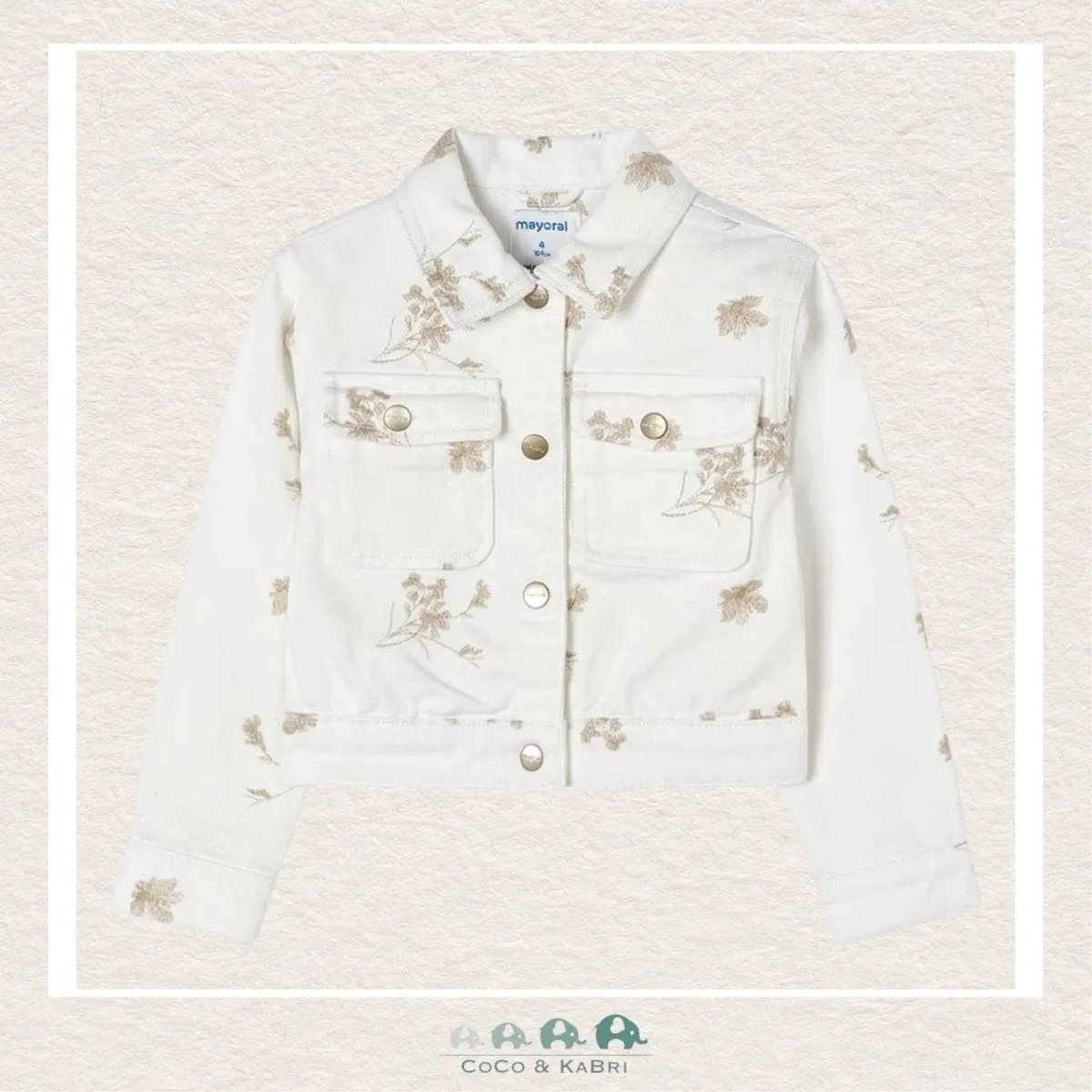 *Mayoral: Girls Cream Denim Jacket