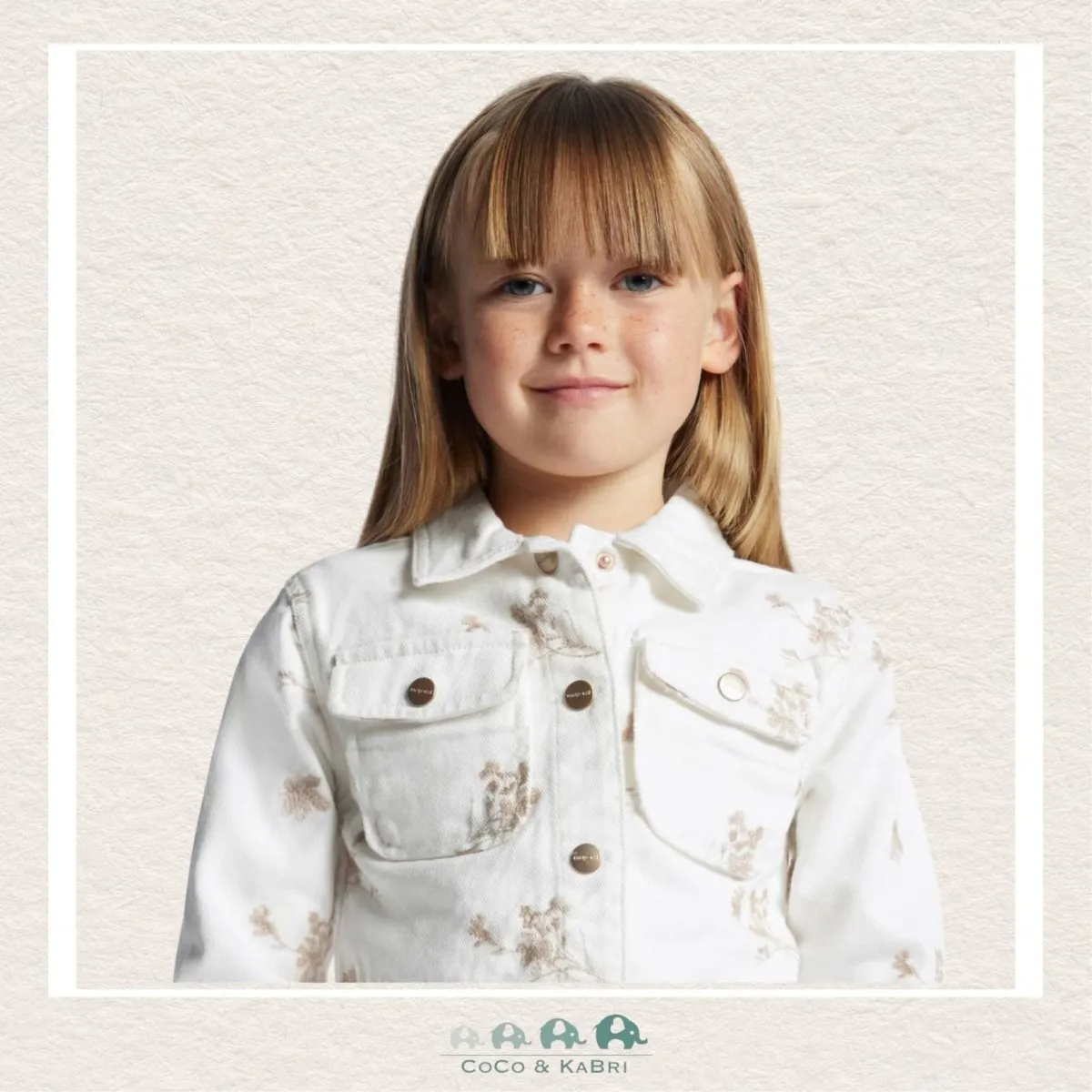 *Mayoral: Girls Cream Denim Jacket