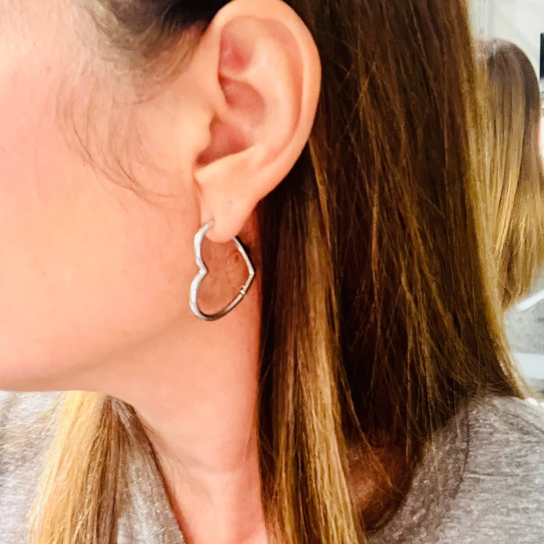 Medium Heart Hoop Earrings