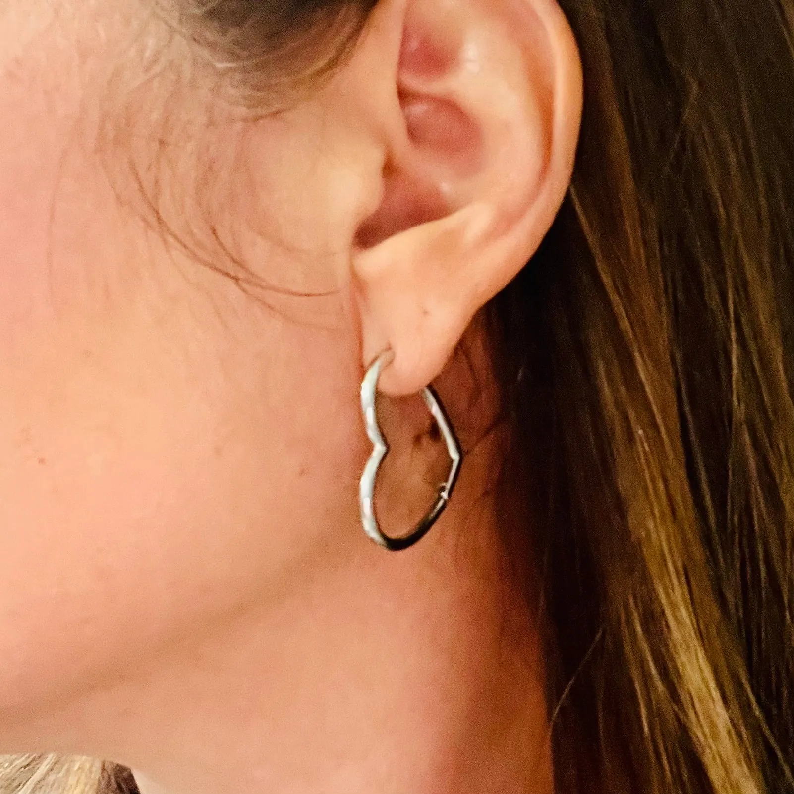 Medium Heart Hoop Earrings