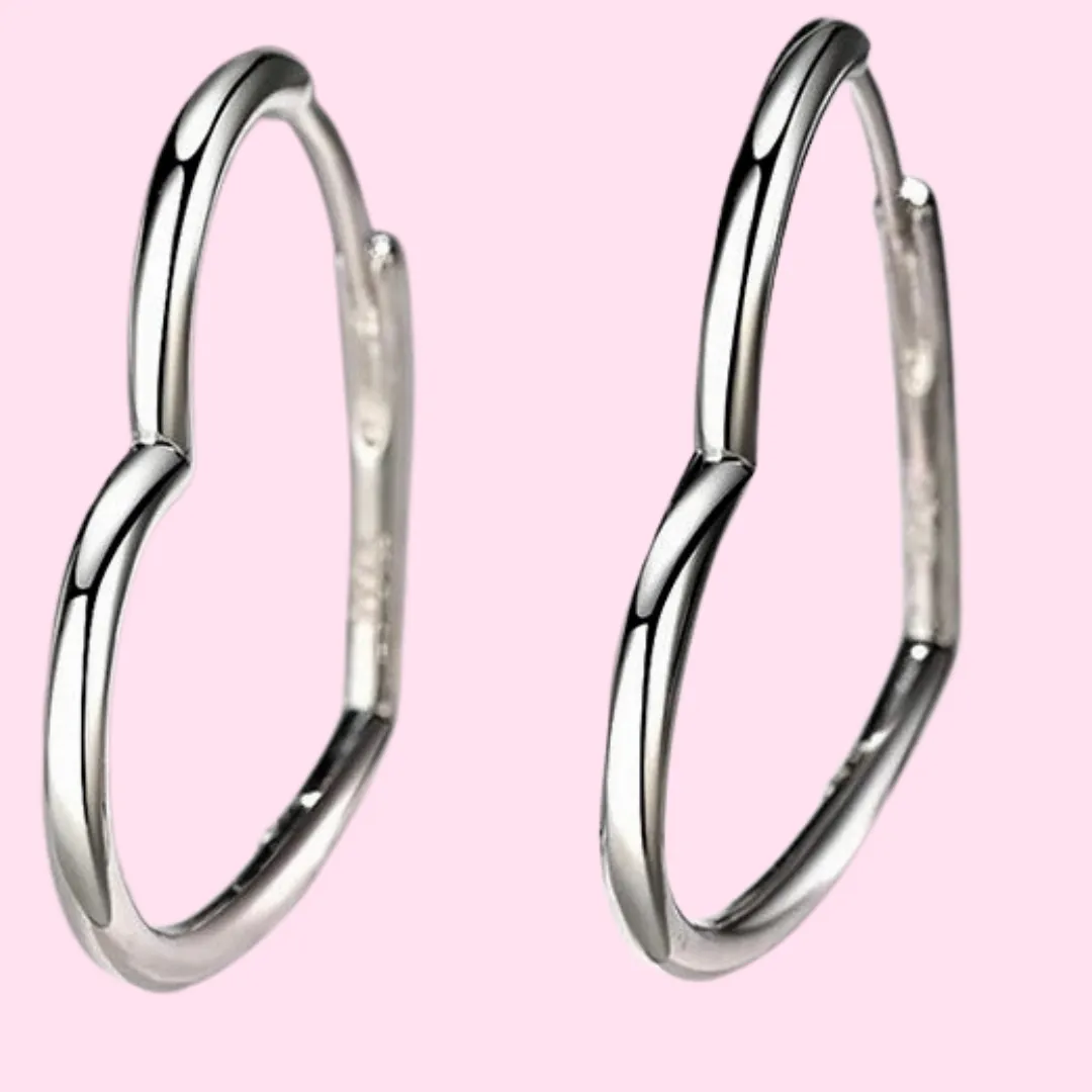 Medium Heart Hoop Earrings
