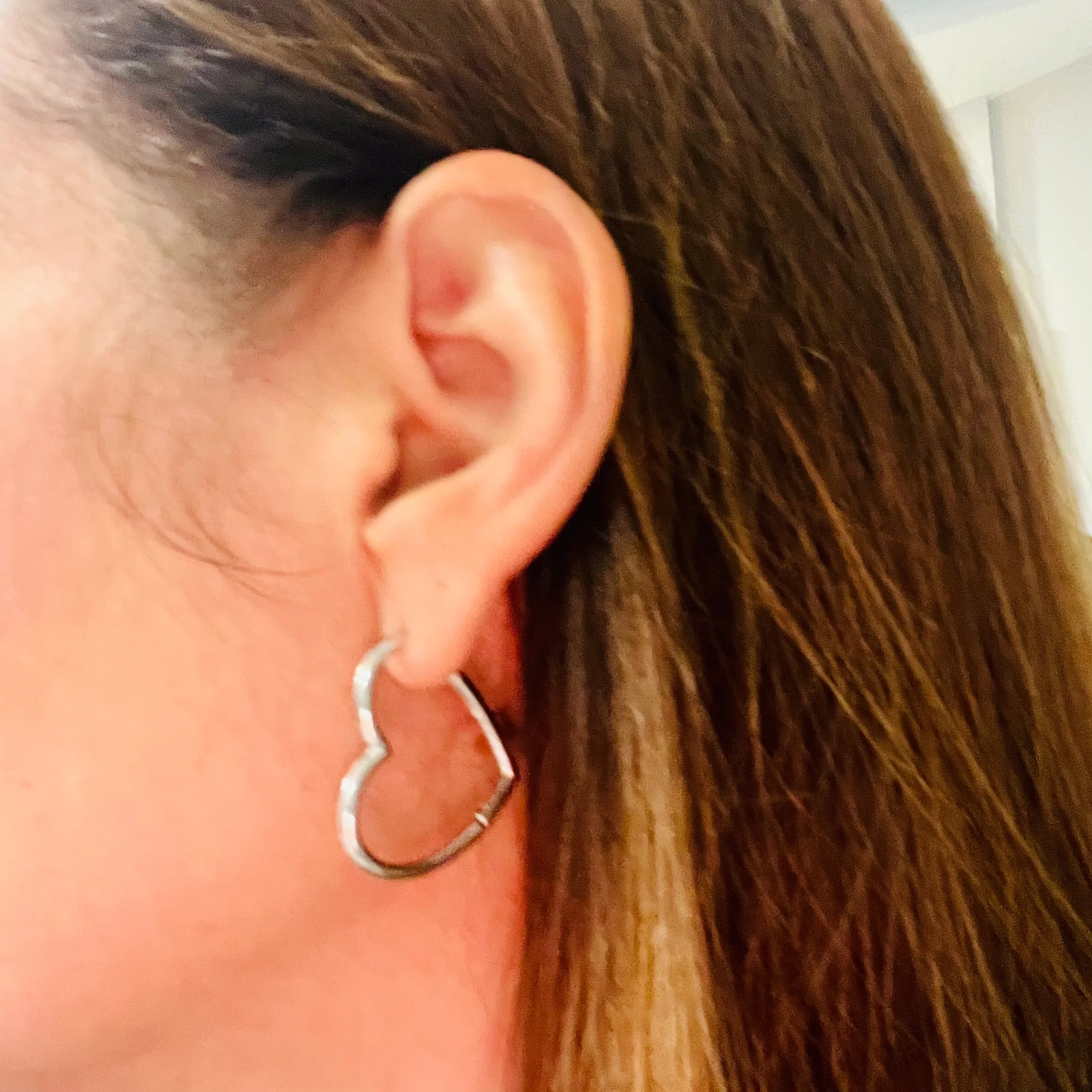 Medium Heart Hoop Earrings