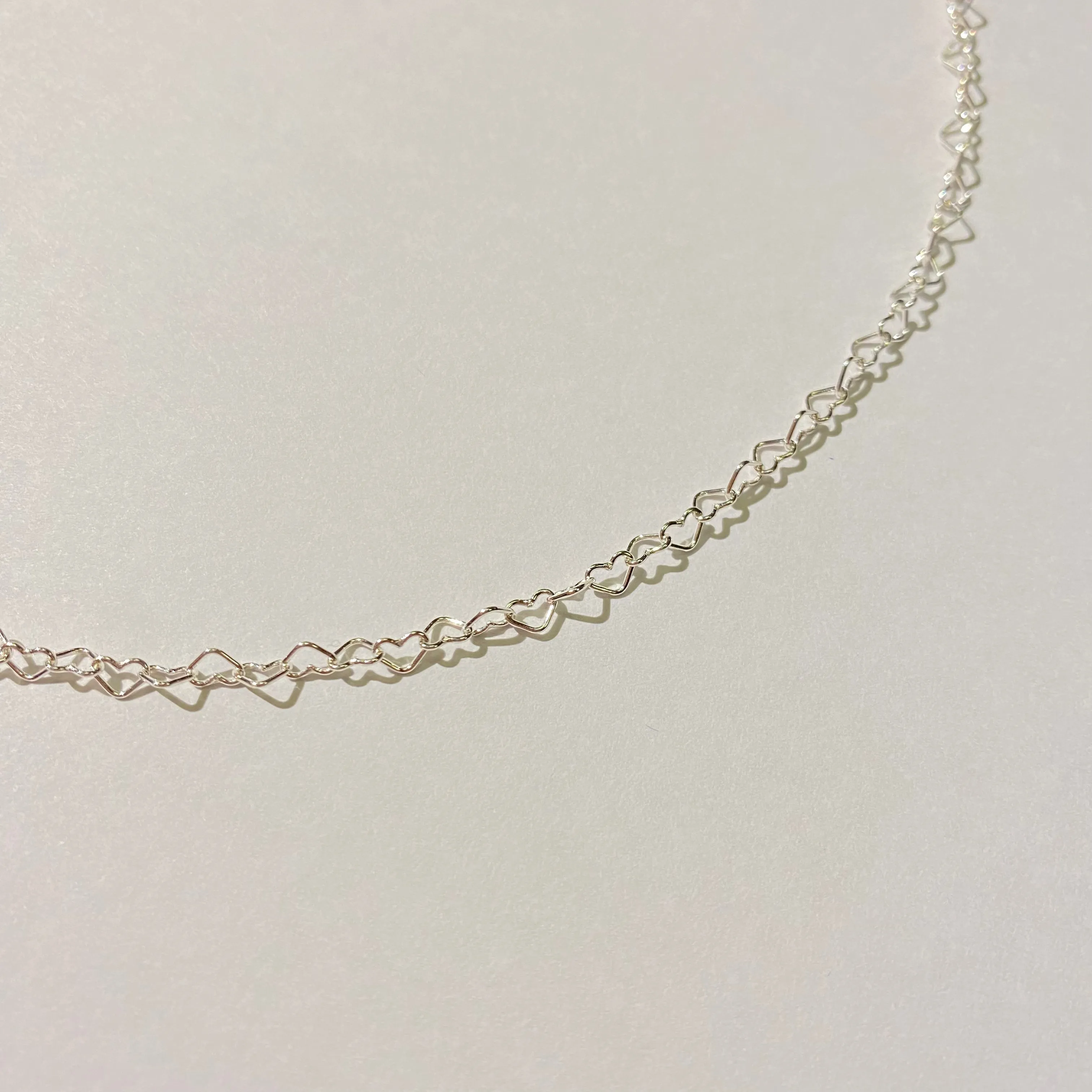 Melody Dainty Heart Chain Necklace | Silver
