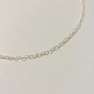 Melody Dainty Heart Chain Necklace | Silver