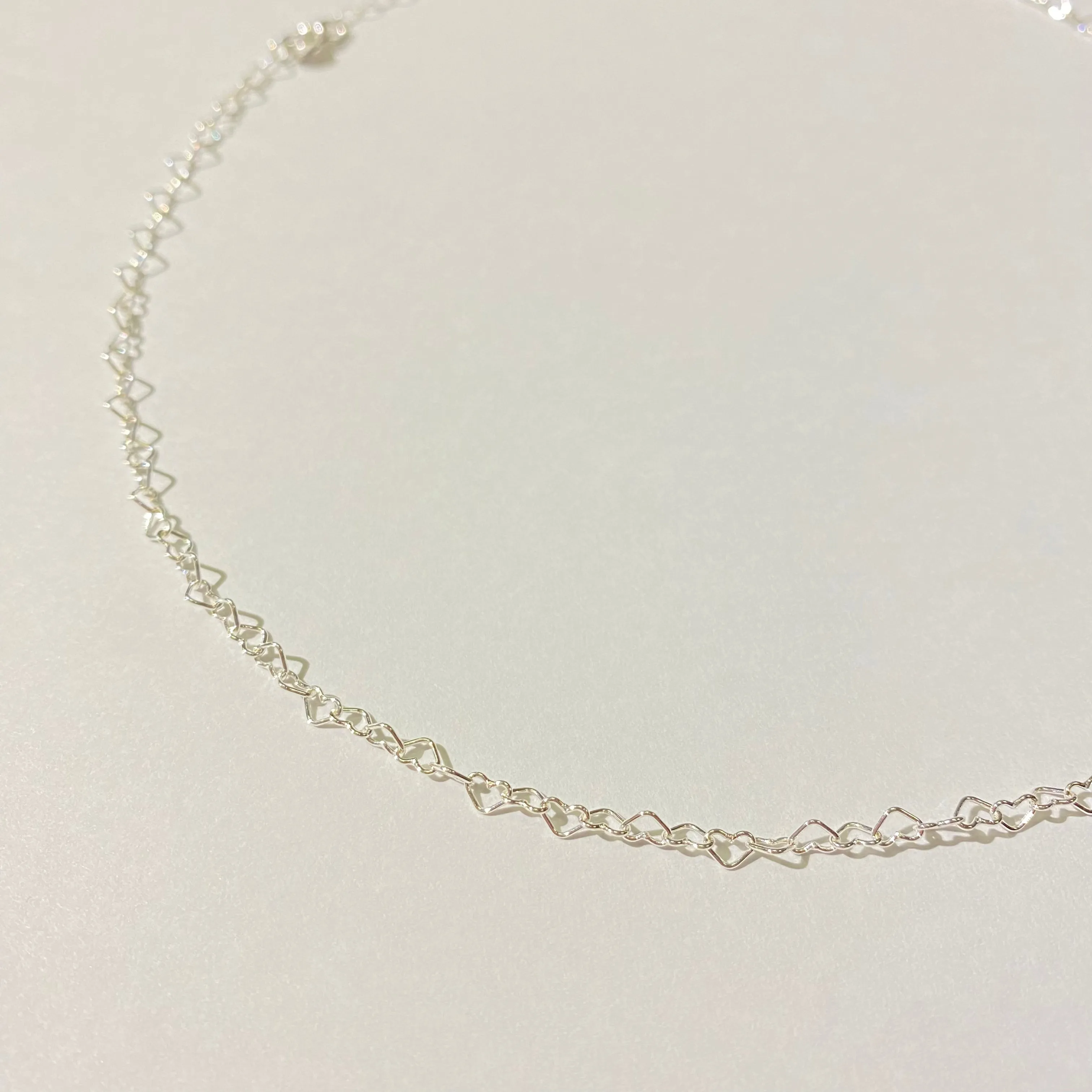Melody Dainty Heart Chain Necklace | Silver