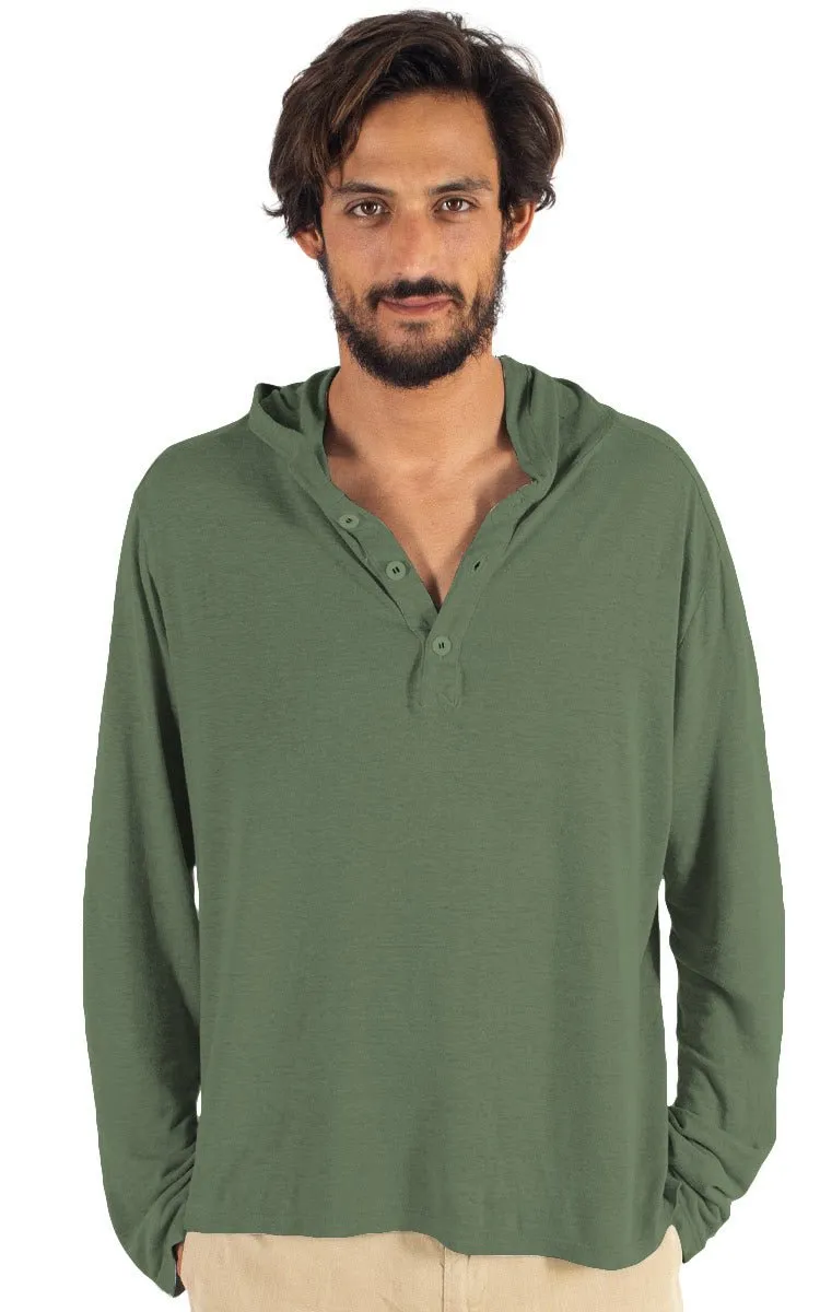 Men's Hemp Henley Hoodie