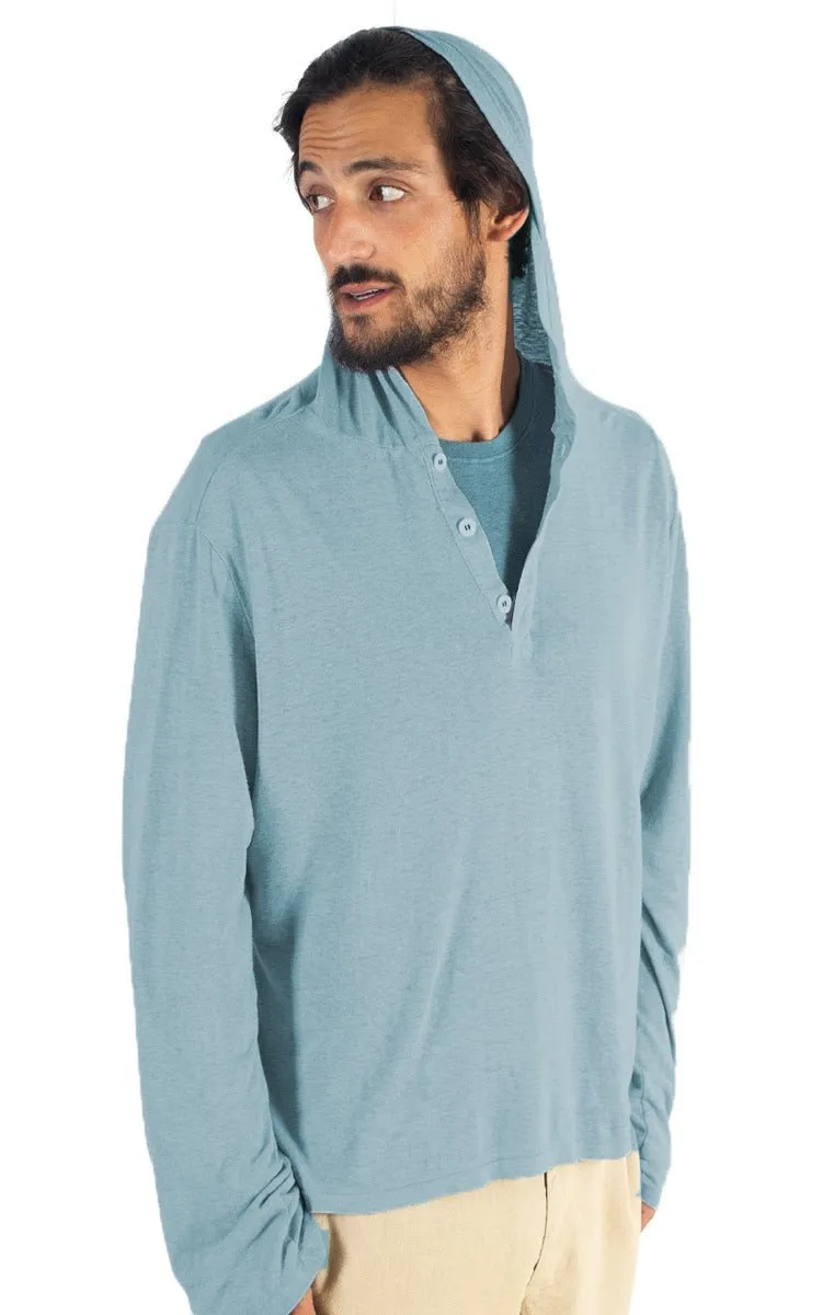 Men's Hemp Henley Hoodie