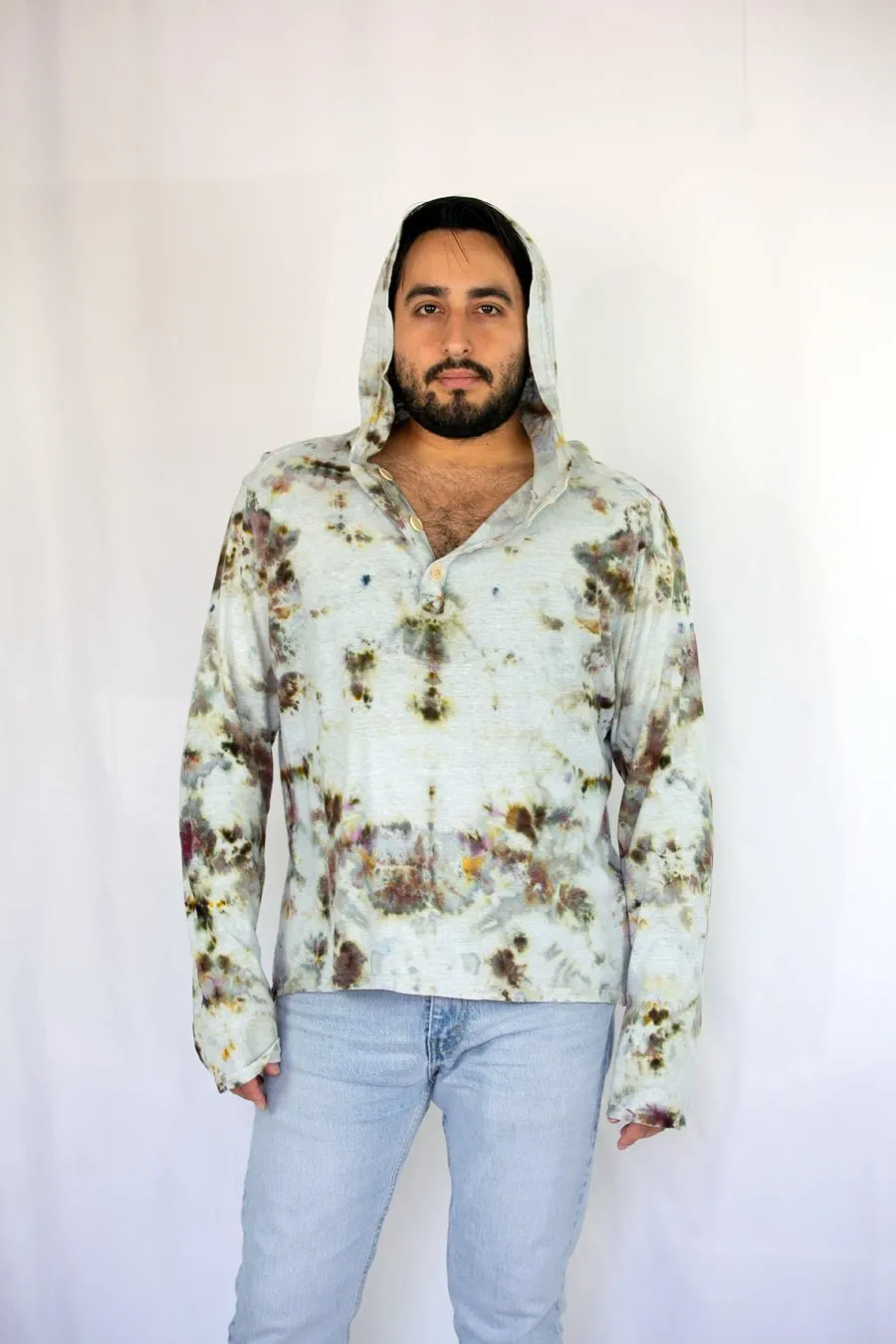 Men's Hemp Henley Hoodie