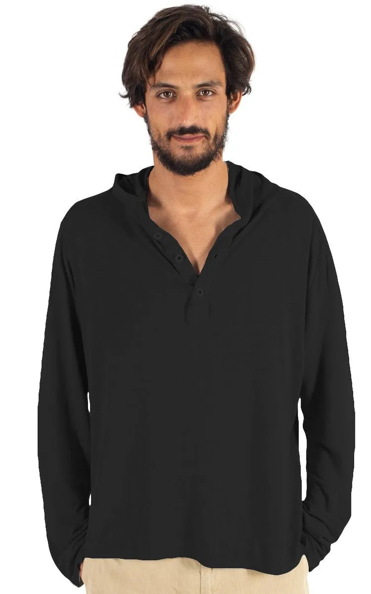 Men's Hemp Henley Hoodie