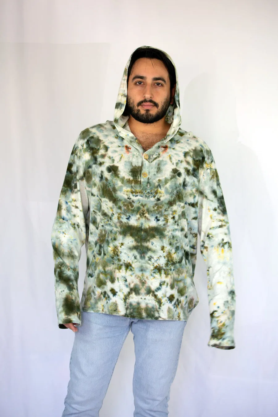 Men's Hemp Henley Hoodie