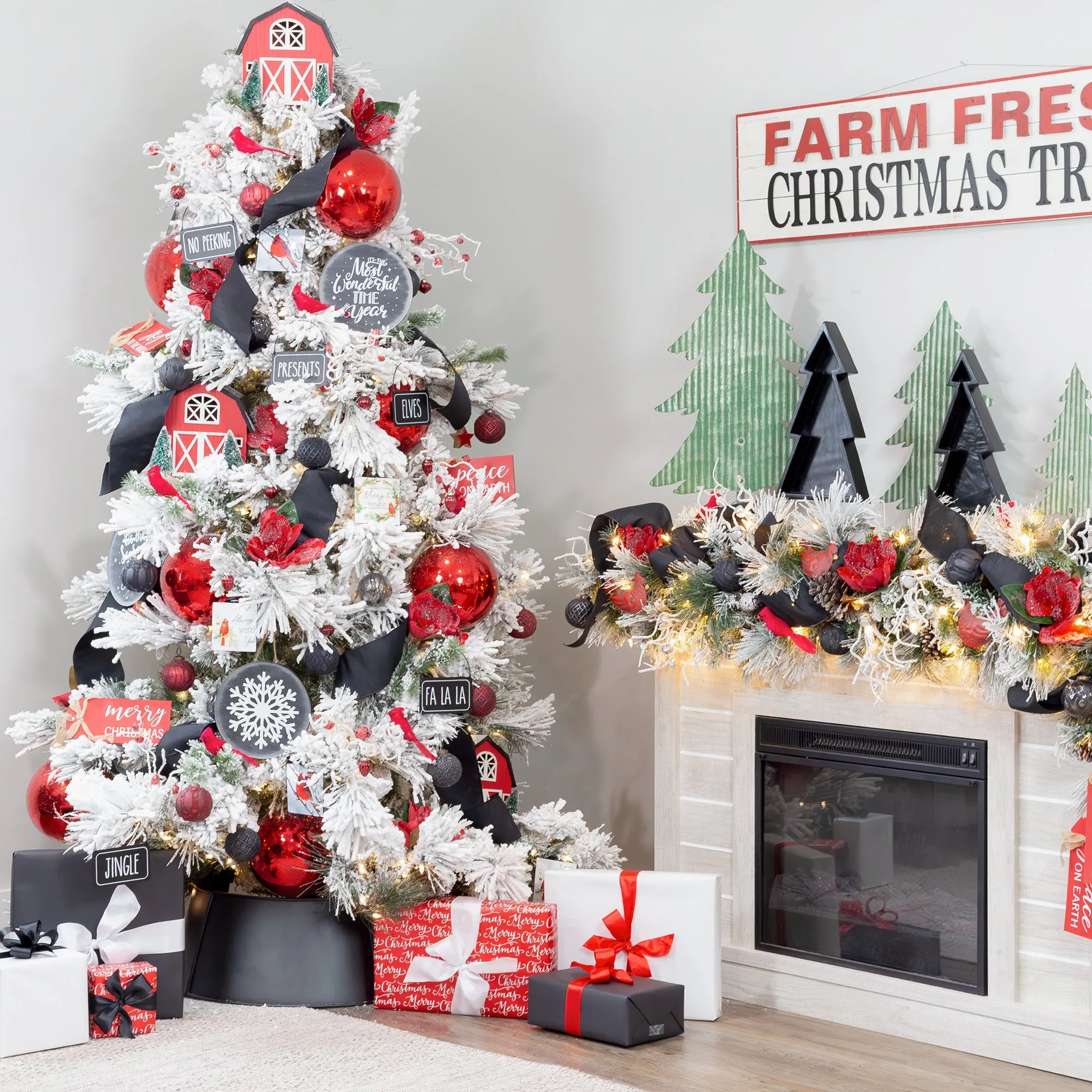 Metal Christmas Cardinal Ornaments (Set of 6)