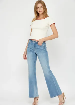 Mid Rise Flares by Mica Denim