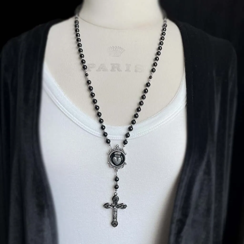 Midnight Grace Black Beaded Rosary