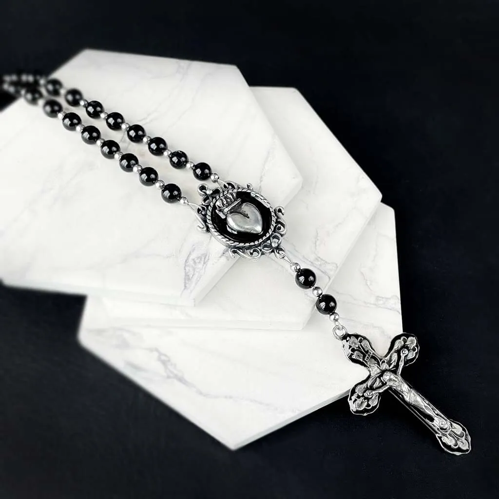 Midnight Grace Black Beaded Rosary
