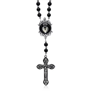 Midnight Grace Black Beaded Rosary