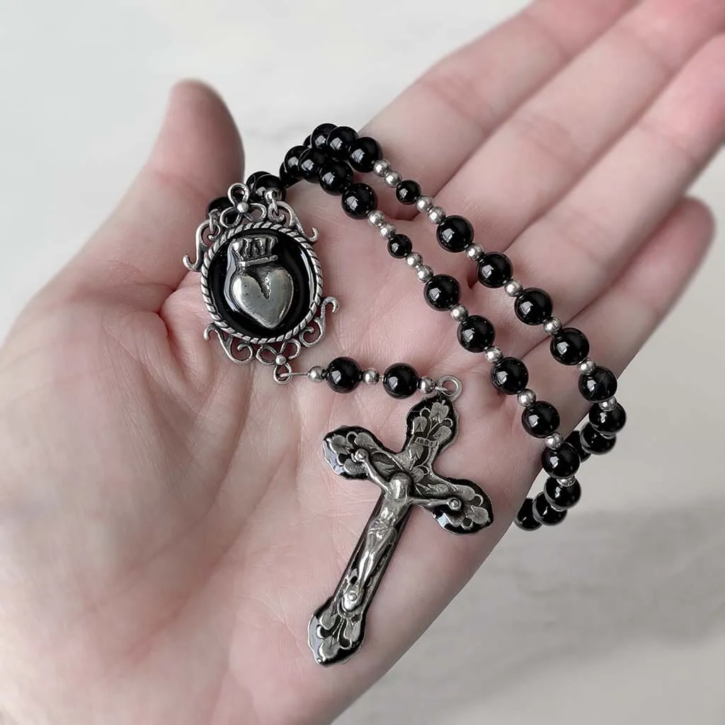 Midnight Grace Black Beaded Rosary