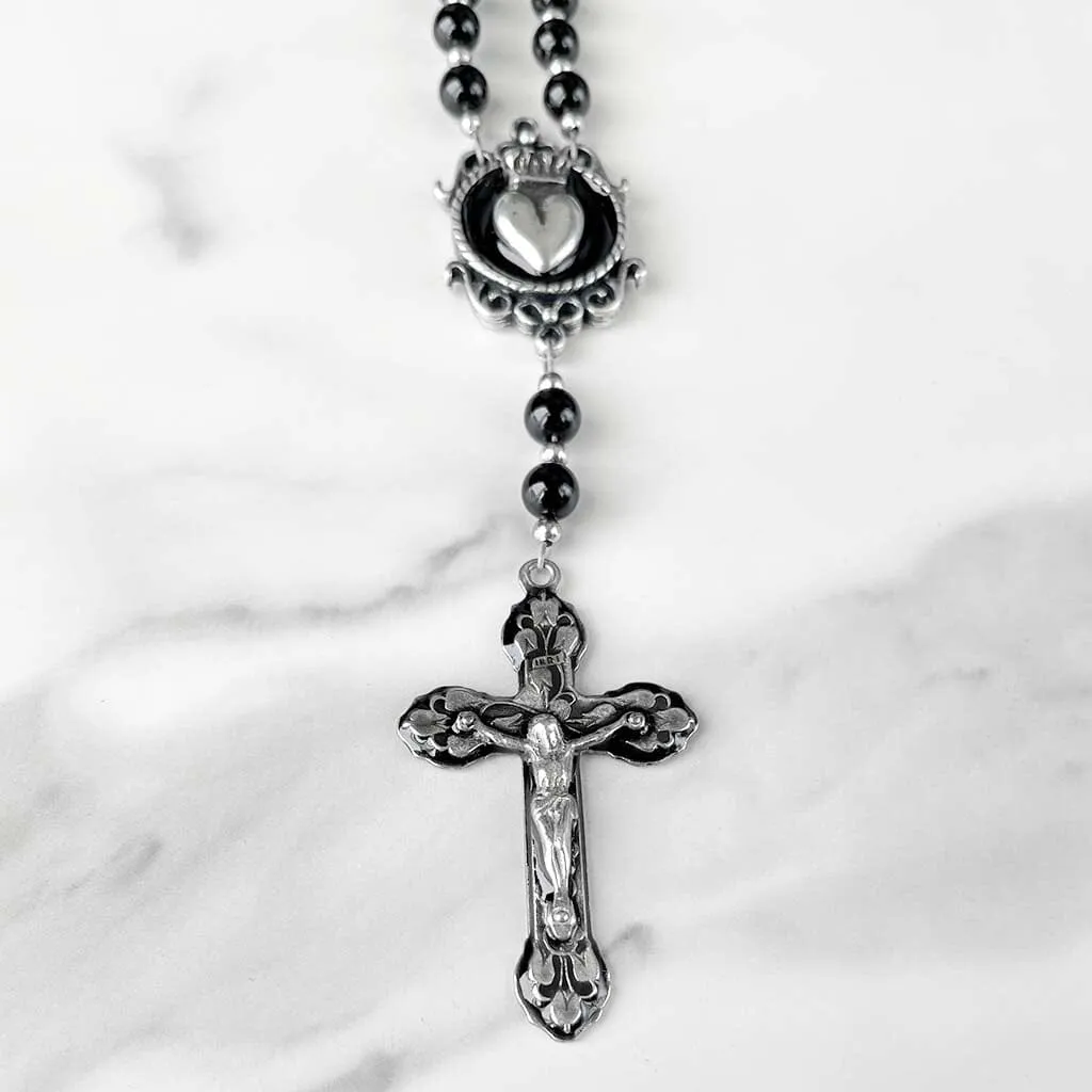 Midnight Grace Black Beaded Rosary