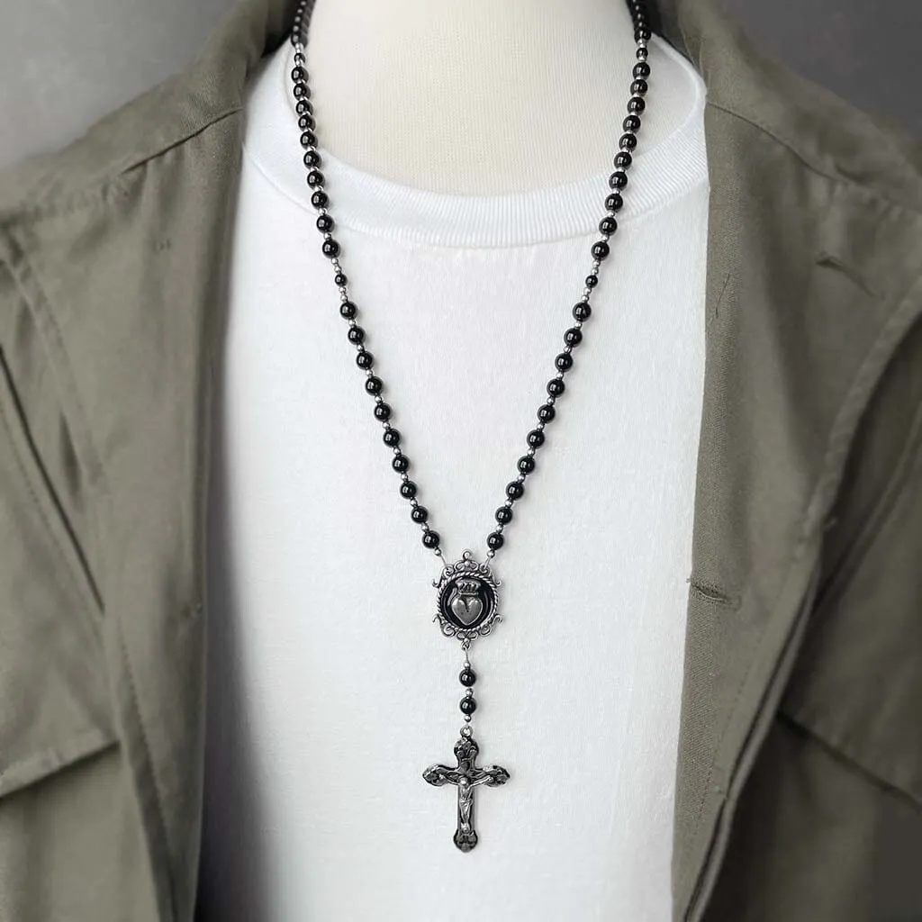 Midnight Grace Black Beaded Rosary