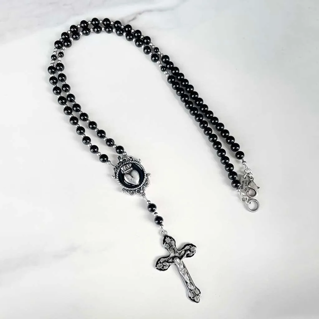 Midnight Grace Black Beaded Rosary
