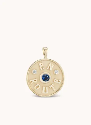 Mini En Route Coin Charm Blue Sapphire