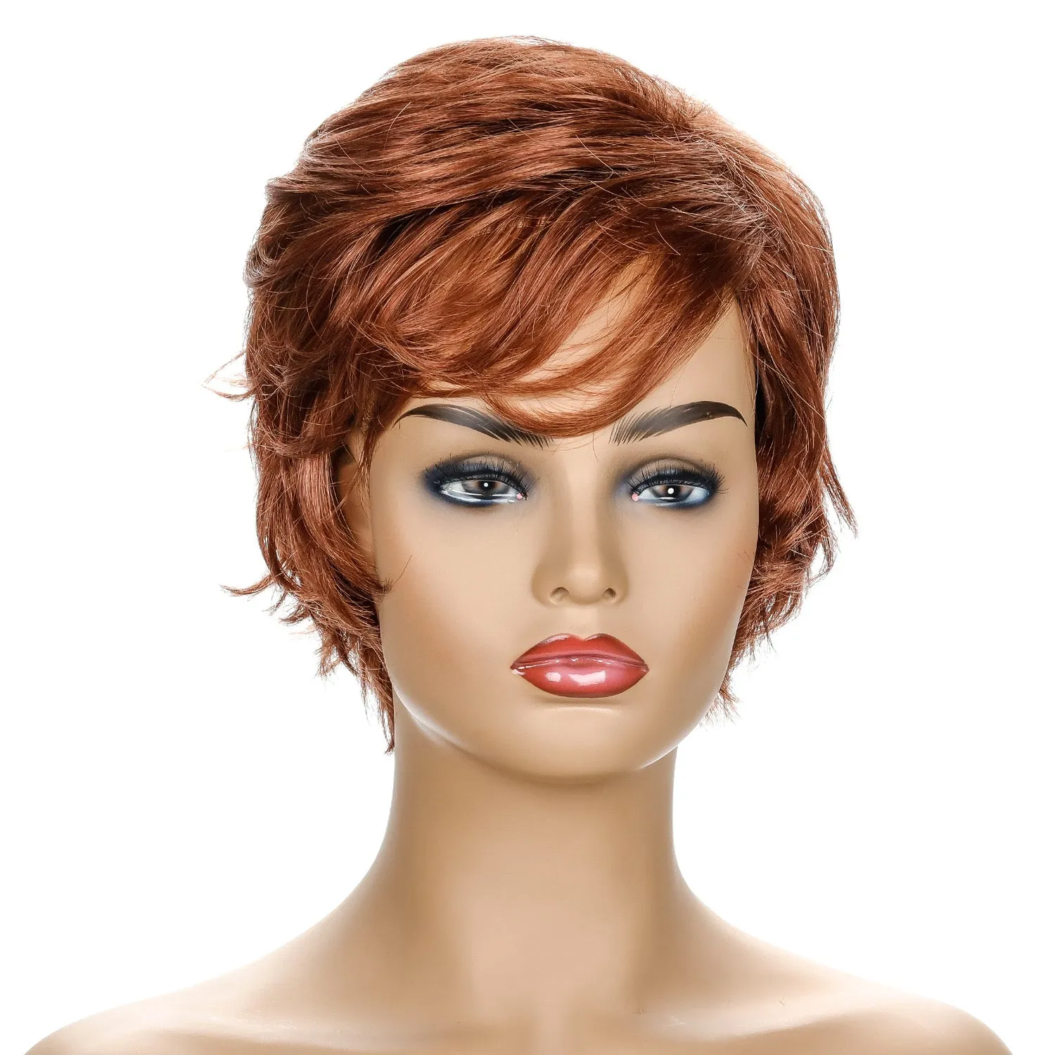 Miranda | Brown Short Pixie Cut Wavy Synthetic Hair Wig