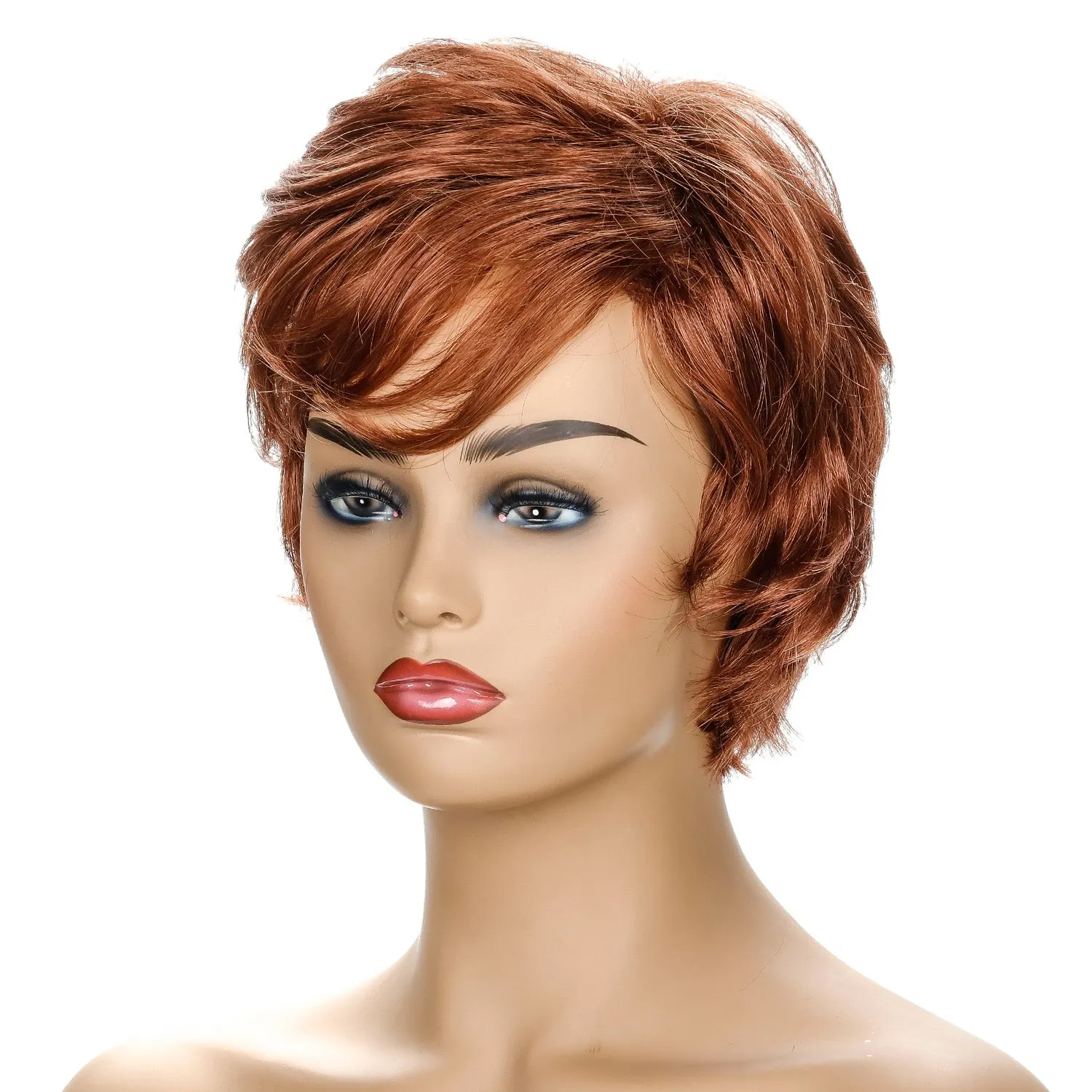 Miranda | Brown Short Pixie Cut Wavy Synthetic Hair Wig