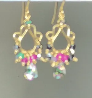 Mystic Topaz Chandelier Earrings Gold Fill and Rose Gold Fill