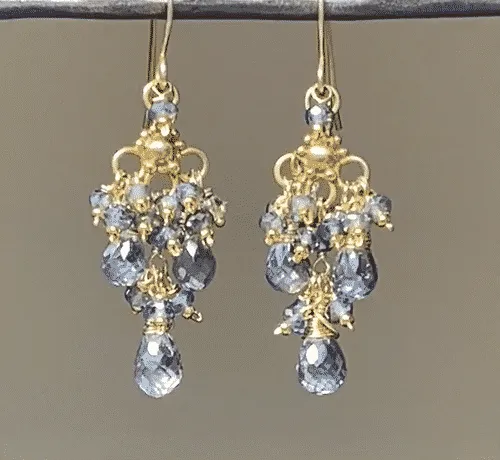 Mystic Topaz Statement Chandelier Earrings Gold