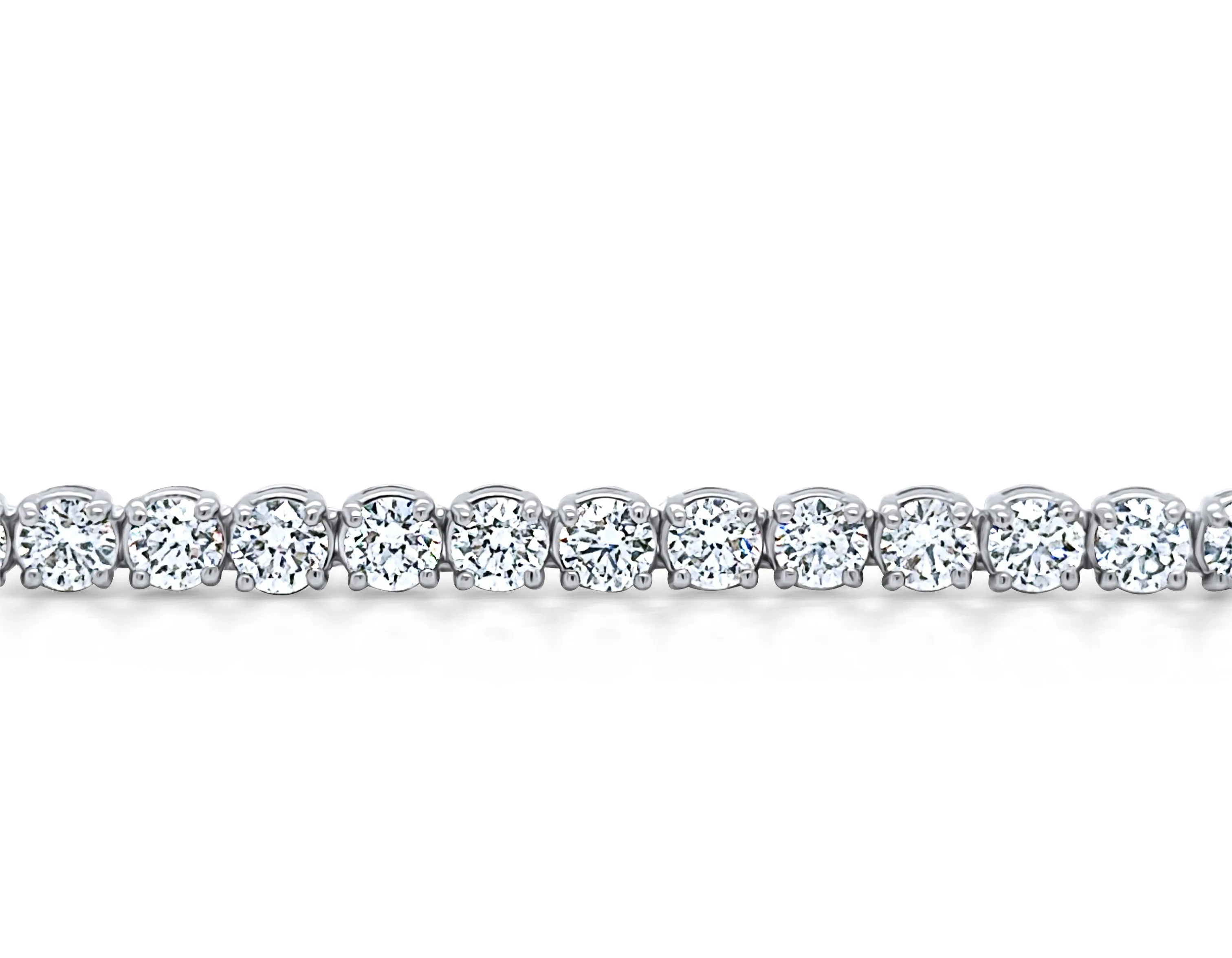 Necklace 18kt Gold Tennis Round Diamonds 15.06cts