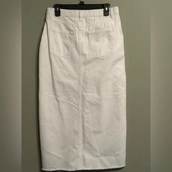 NWT RebaFront Slit Denim Midi Skirt