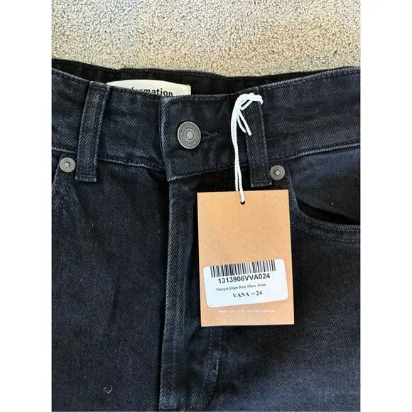 NWT Reformation Margot high rise flare in washed black, $168