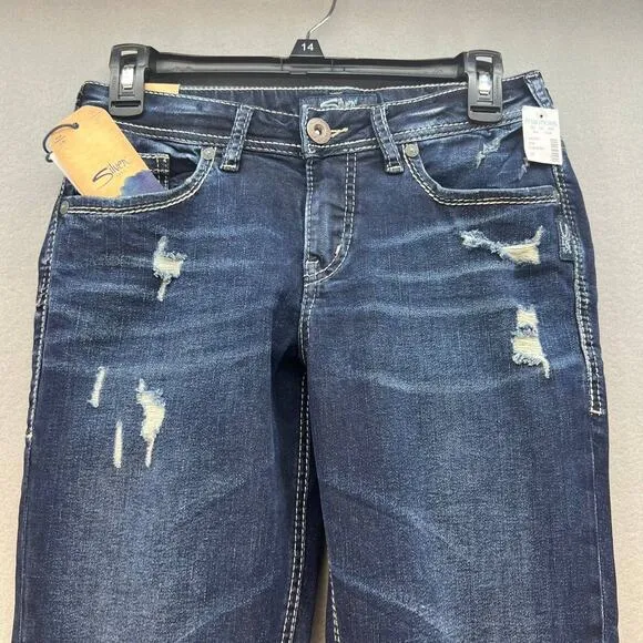 NWT Silver Jeans Co. Suki Capri Women's Jean Capri Size W28 L22.5 Mid Rise
