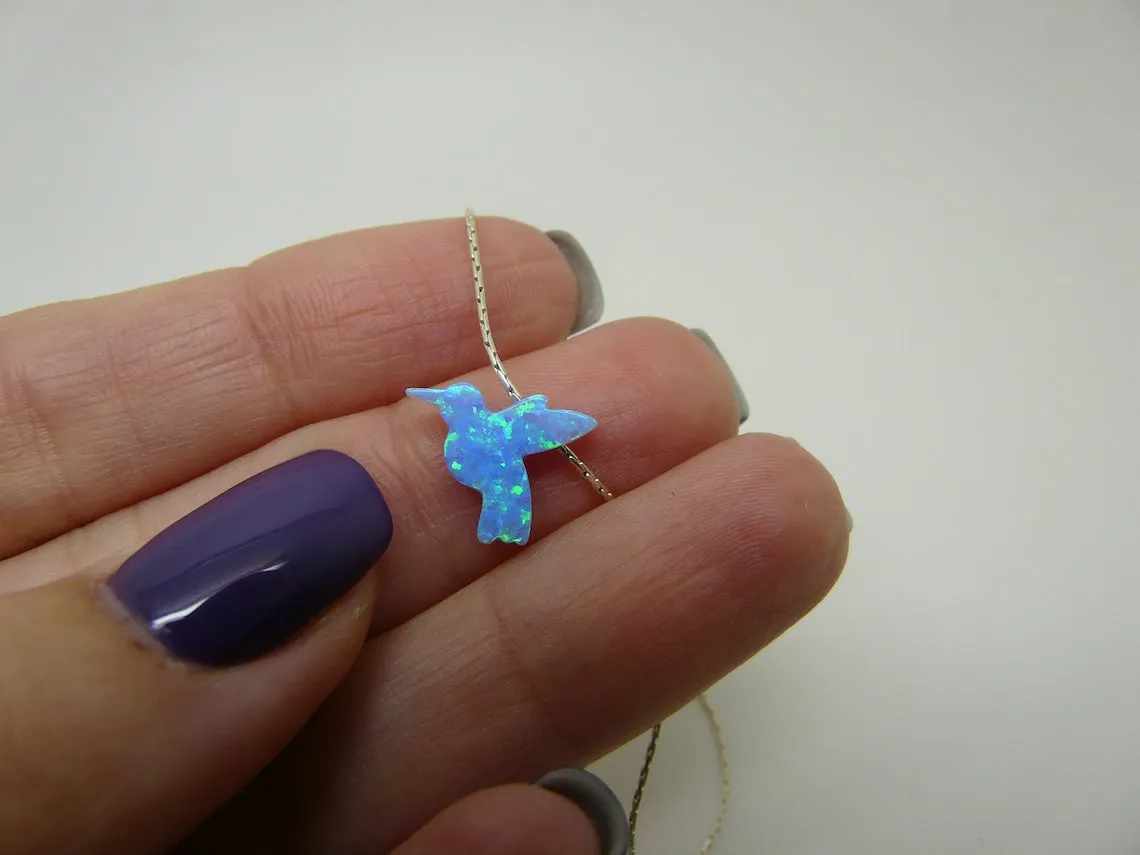 Opal bird necklace