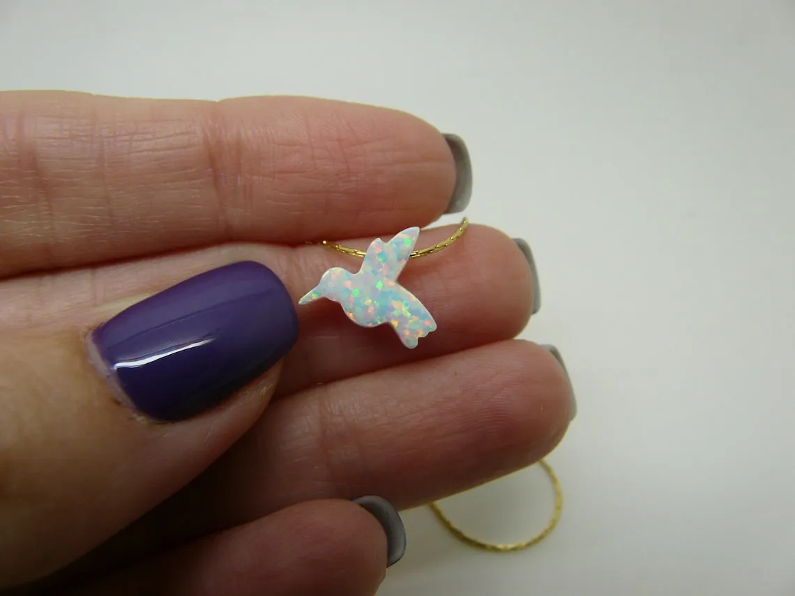 Opal bird necklace