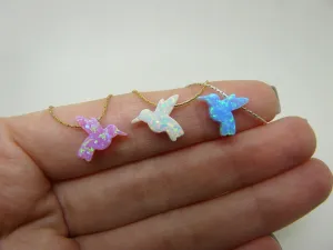 Opal bird necklace