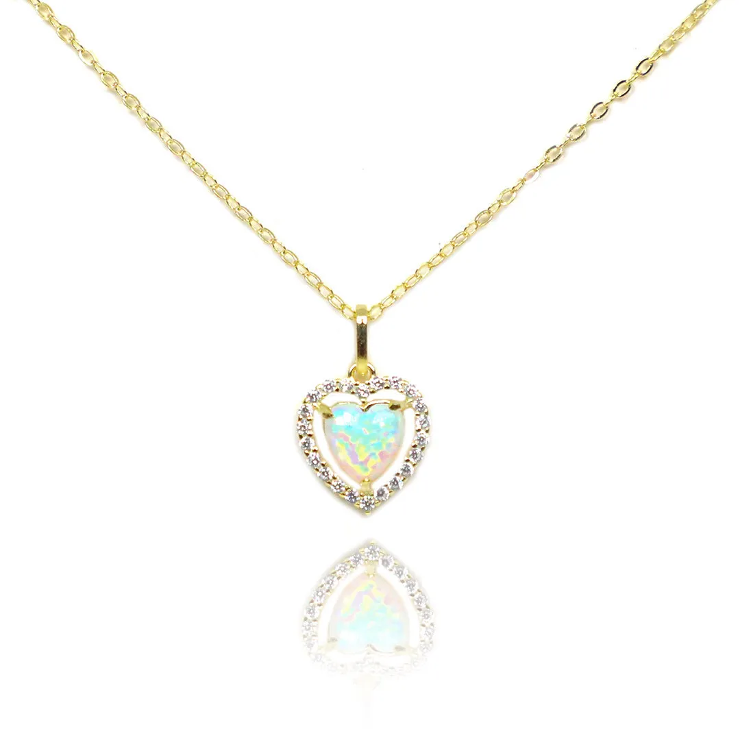 Opal Heart Necklace