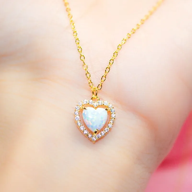Opal Heart Necklace
