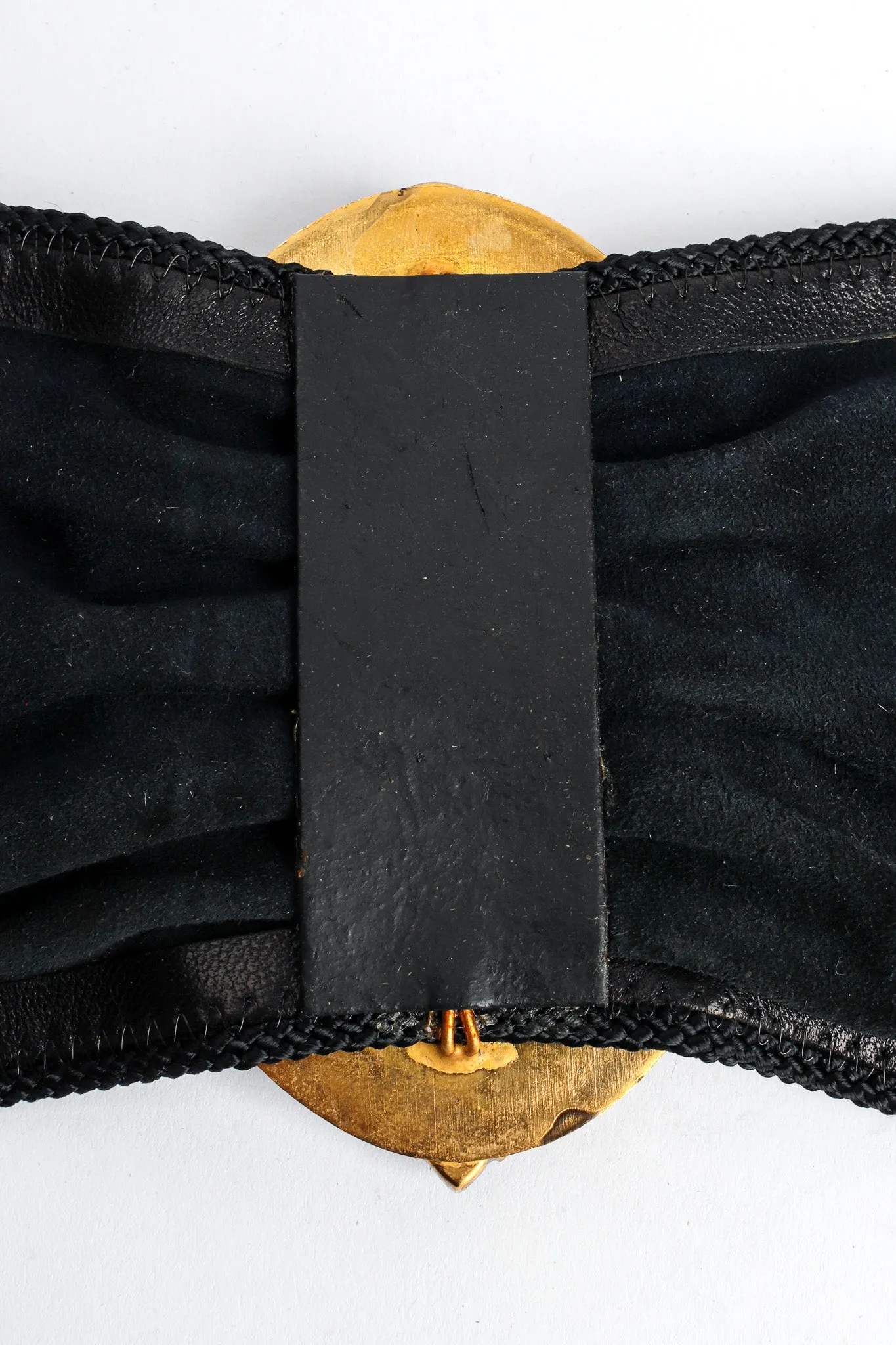 Oval Crystal Leather Sash Belt
